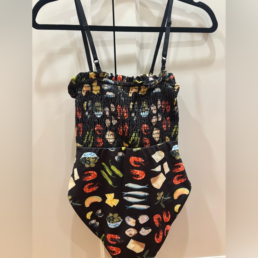 Lisa Says Gah Black Multicolor One Piece Swimsuit